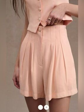 Sabina Musayev Admon Pleated Shorts-Tan